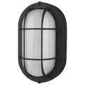 Nuvo LED Small Oval Bulk Head Fixture, Black Finish with White Glass 62/1389